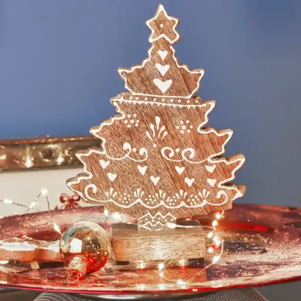 Albero di Natale in legno da tavolo (H17 cm) Swiss Naturale Sconto