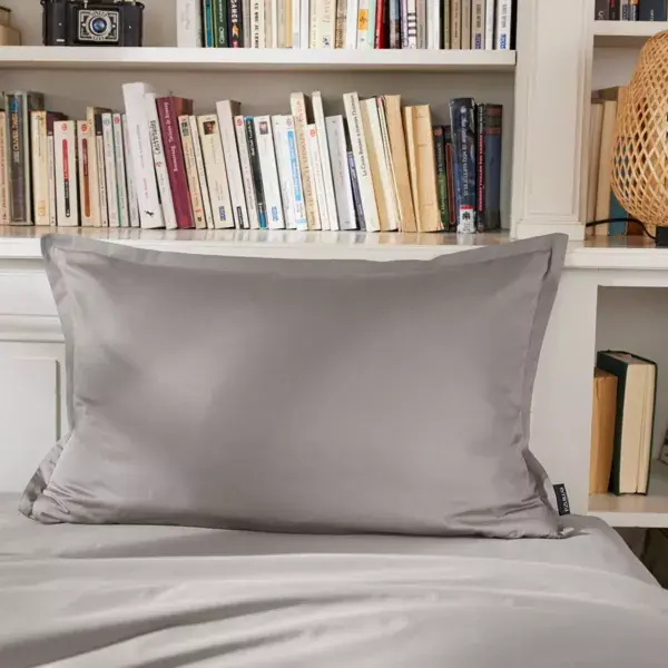 Reso Gratuito Federa rettangolare percalle di cotone (70 cm) Cali Grigio chiaro