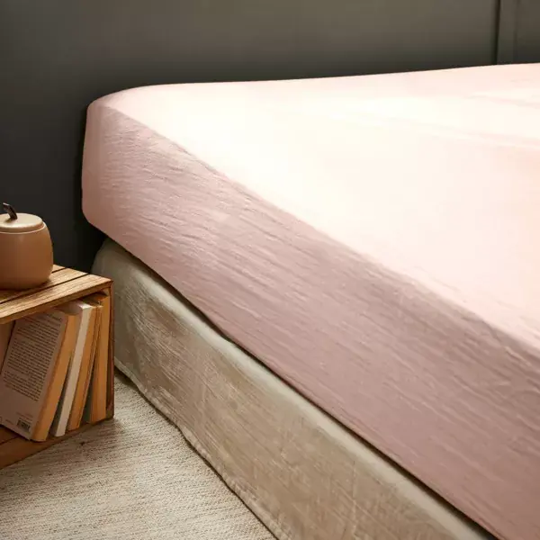 Lenzuolo con angoli garza di cotone (160 x 200 cm) Gaïa Rosa cipria Bestseller