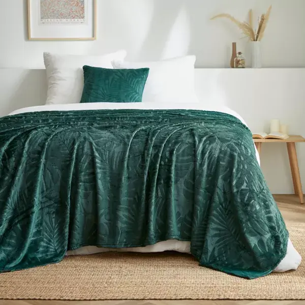 Plaid morbido in flanella (180 x 230 cm) Flore Verde Soddisfatti O Rimborsati