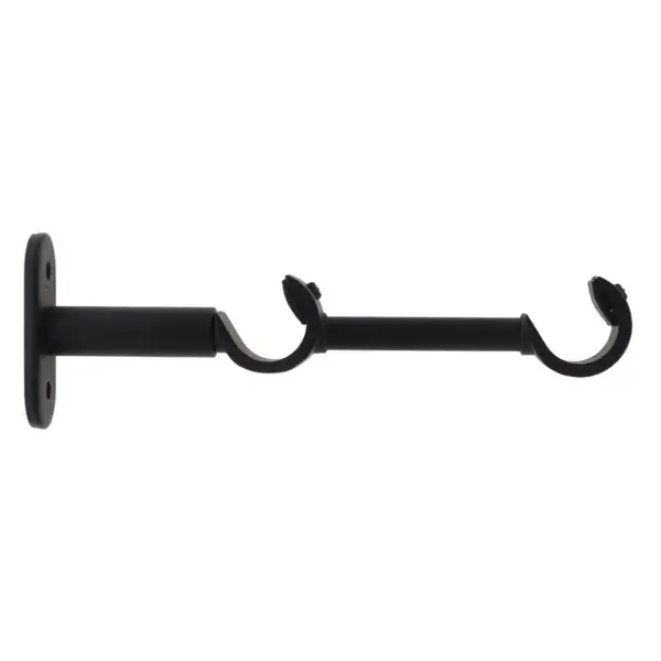 Reso Gratuito Supporto doppio per asta fissaggio in metallo (L16 cm /D20 mm) Jim grondaia Nero opaco