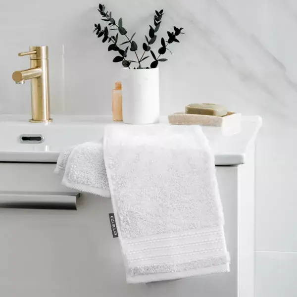Subito Disponibile Asciugamano bagno cotone bio (30 x 50 cm) Méline Bianco chantilly