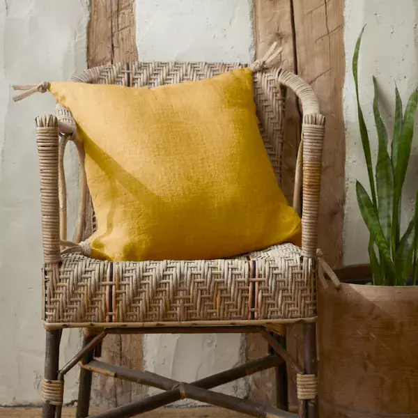 Prezzo Basso Cuscino quadrato lino lavato (45 cm) Louise Giallo senape