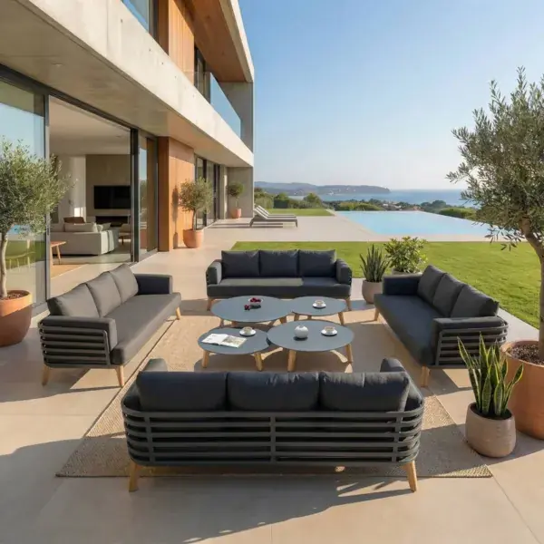 Salotto da giardino alluminio 12 posti 8 pezzi Monte Carlo Grigio antracite Novità