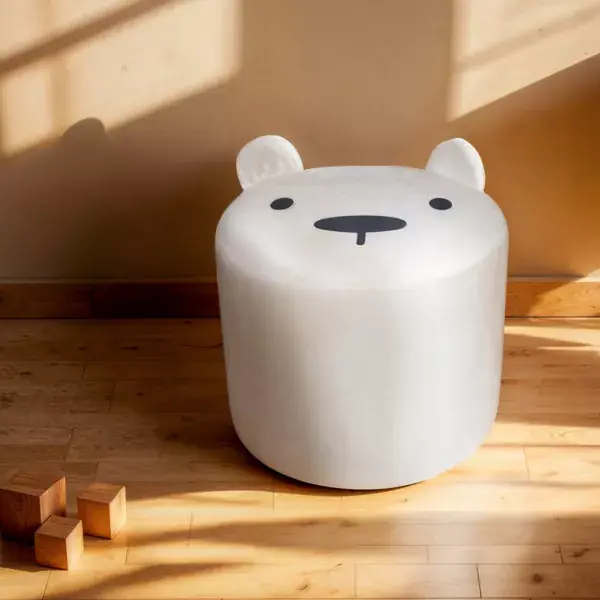 Pouf bambini (Alt 25 cm) Orsetto Bianco Non Perdere