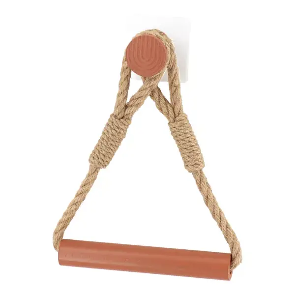 Portarotolo per carta igienica da parete adesivo in corda e bambù Boho-Chic Terracotta Vendita Finale