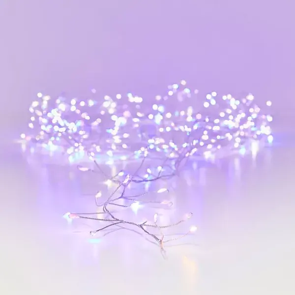 Professionale Ghirlanda luminosa 6 m 480 Micro LED cavo argento Luxe Tricolore Rosa, bianco caldo e freddo