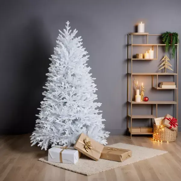 Albero di Natale artificiale H180 cm Quebec Bianco Prezzo Ridotto