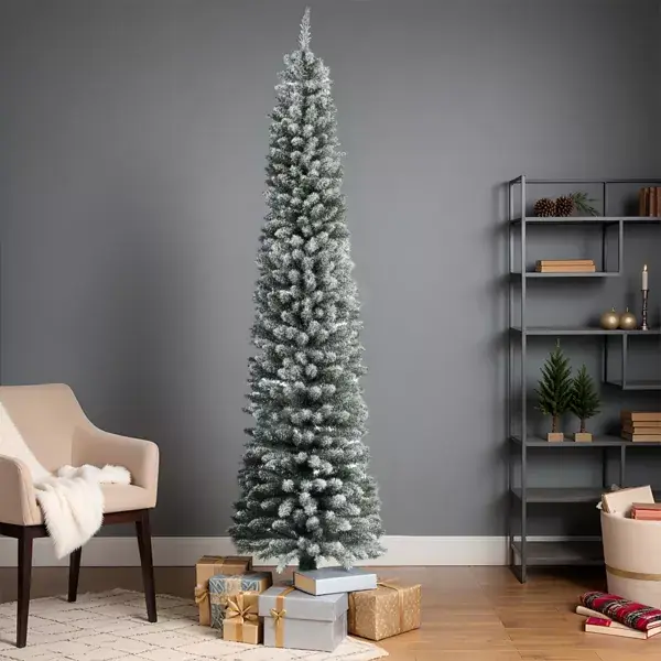 Direttamente Dal Produttore Albero di Natale artificiale Narrow Alt. 300 cm Verde innevato