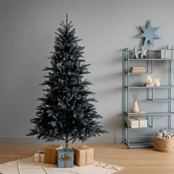 Albero di Natale artificiale (H180 cm) Monaco Nero Spedito Oggi