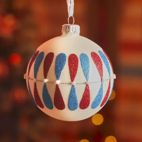 Offerta Del Giorno Set di 6 palline di Natale in vetro (D80 mm) Gocce colorate Bianco