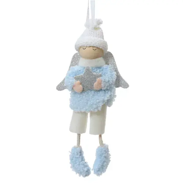 Quantità Limitata Angelo da appendere (H16 cm) Piccolo Ragazzo stellato Blu