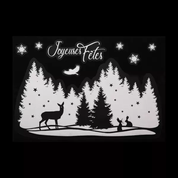Compra Online Adesivo di Natale per finestra Paesaggio glitterato