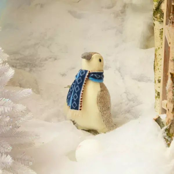 Pinguino di Natale (H26 cm) Igloo sciarpa azzurra Compra Online