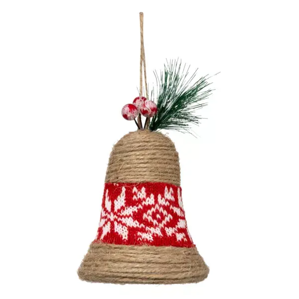 Decorazione da appendere di Natale in juta (H9 cm) Campana del villaggio Must-Have