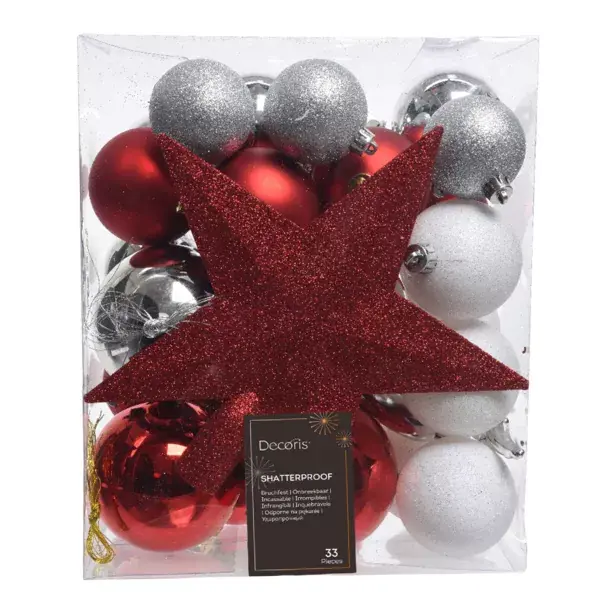 Kit di decorazioni di Natale Novae mix Bianco / Rosso Popolare