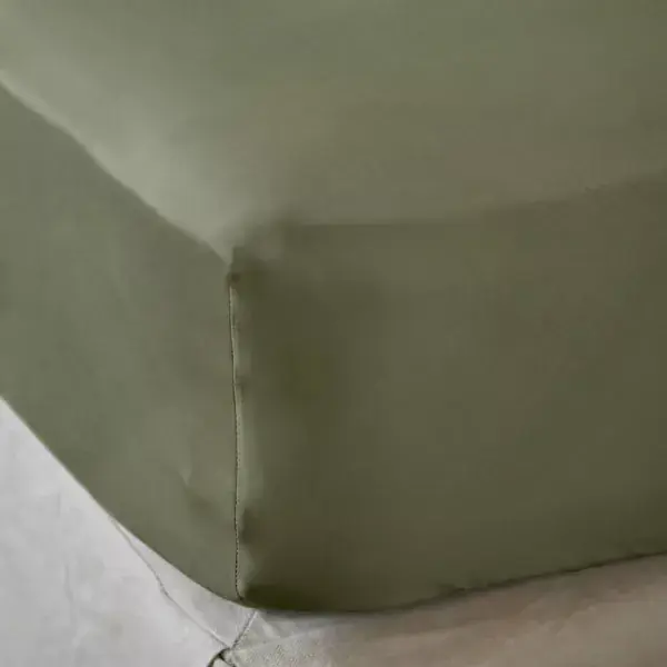 Lenzuolo sotto in raso di bambù (90 x 200 cm) Sienna Verde rosmarino Prezzo Conveniente