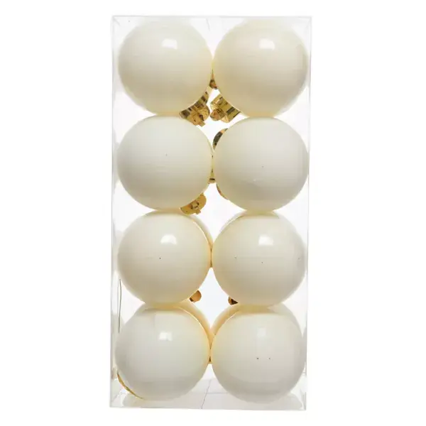 Set di 16 palline di Natale (D40 mm) Aravis Bianco lana Quantità Limitata