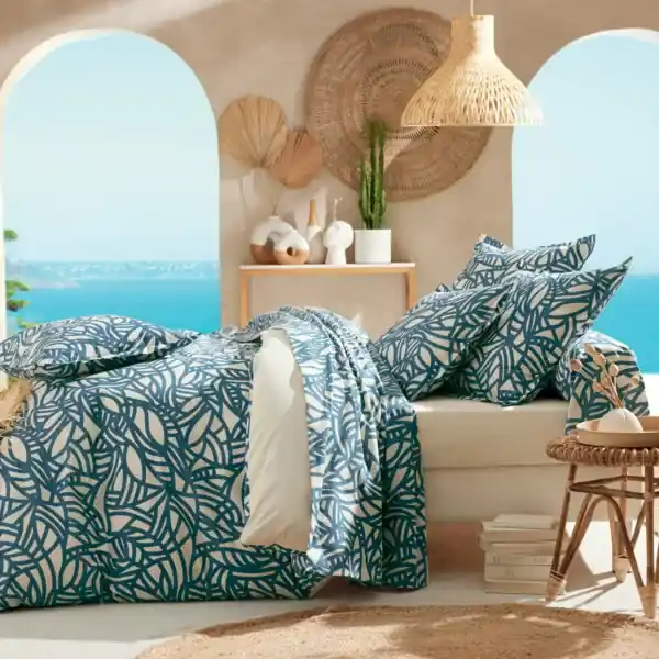 Copripiumino cotone lavato (200 x 200 cm) Serena Blu Offerta Speciale