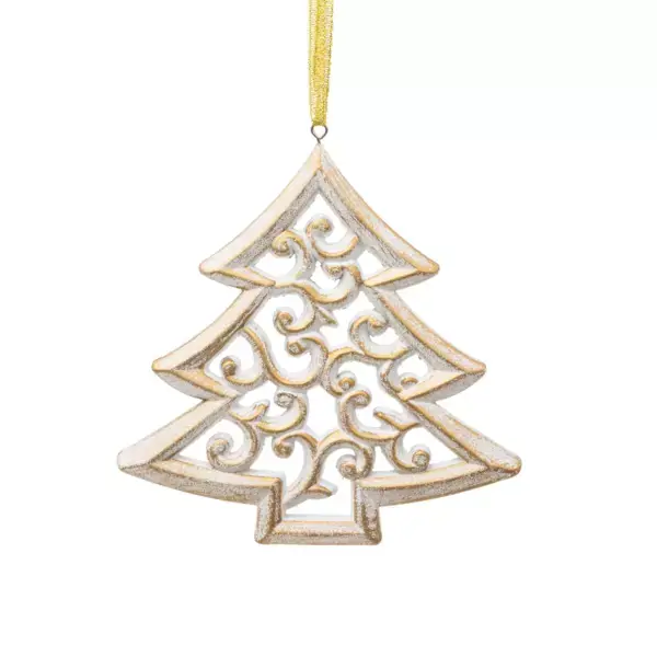 Offerta Albero di Natale da appendere (14.5 cm) Arabesque Bianco