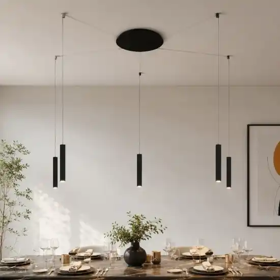 Lampadario a sospensione moderno nero led 40w cct 3000k 4000k biemissione soggiorno Compra Online