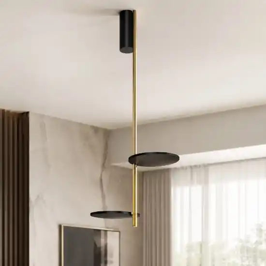 Offerta Limitata Stilnovo kimia plafoniera moderna nero e oro led 2700k orientabili