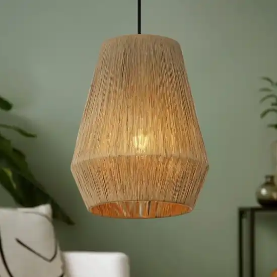 Spedizione Espresso Lampada a sospensione fili di tessuto marrone