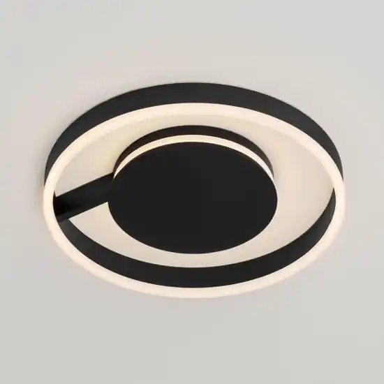 Plafoniera moderna 40 cm nera led 41w cct 2700k 3000k 4000k dimmerabile per camera da letto Soddisfatti O Rimborsati