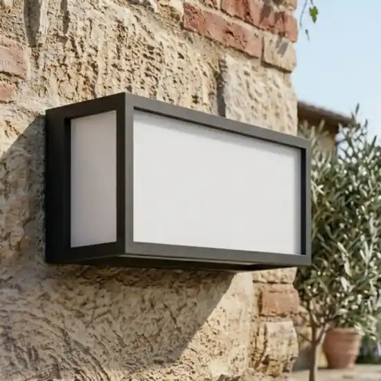 Popolare Top light osaka applique da esterno rettangolare nera moderna