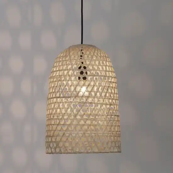 Quantità Limitata Lampadario cupola in rattan naturale 30 cm
