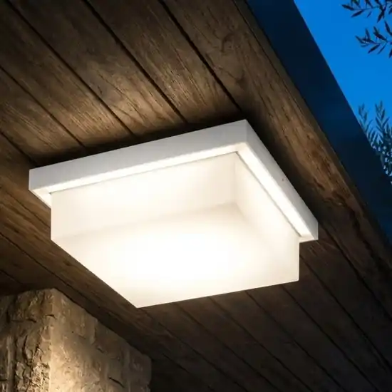 Top light plafoniera per esterno miami bianca quadrata Prezzo Conveniente