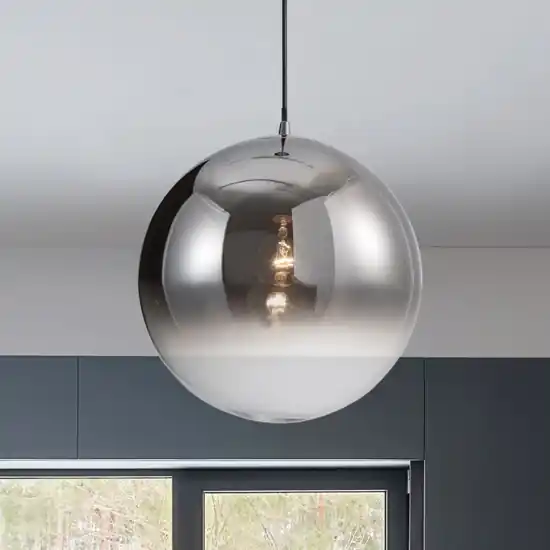 Ultimissimo Modello Lampadario boccia in vetro cromo 30 cm