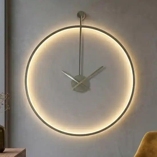 Orologio rotondo da parete tortora moderno retroilluminato 60cm Professionale