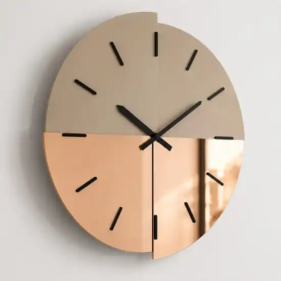 Compra Online Orologio da parete 60 cm specchio bronzo e rosa design moderno