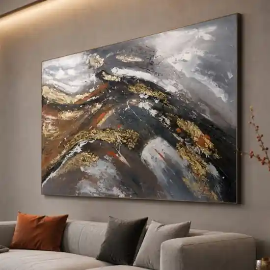 Vendita Finale Quadro 100x150 cm impulso astratto moderno dipinto a rilievo materico