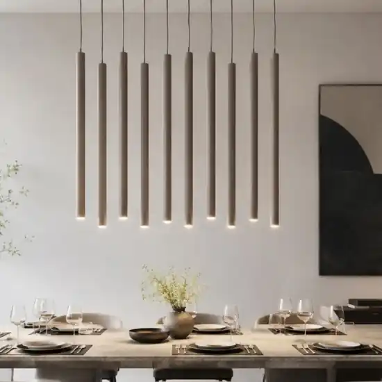 Lampadario sabbia cilindri rigati a sospensione per tavolo sala da pranzo moderno Non Perdere