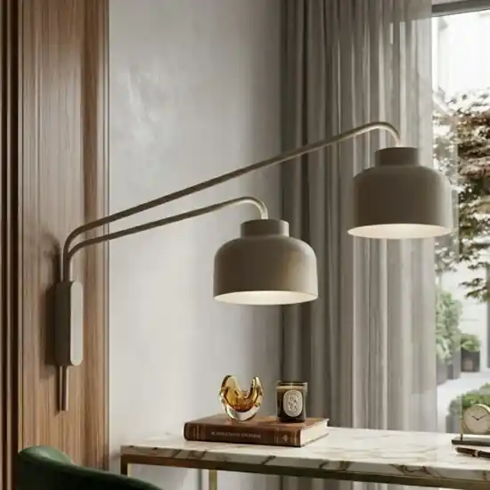 Vivida bottone applique da parete a due luci orientabili sabbia led 2700k 3000k 4000k dimmerabile con telecomando Promozione Esclusiva