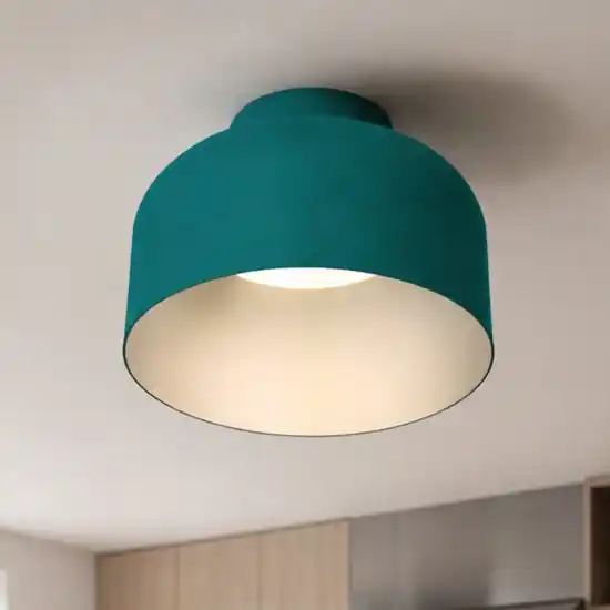 Prezzo Conveniente Plafoniera moderna bottone petrolio led cct 2700k 3000k 4000k 16w dimmerabile con telecomando vivida 22 cm