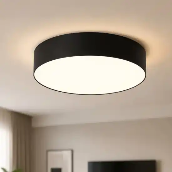 Offerta Speciale Plafoniera di tessuto nero 60 cm cilindro per soggiorno