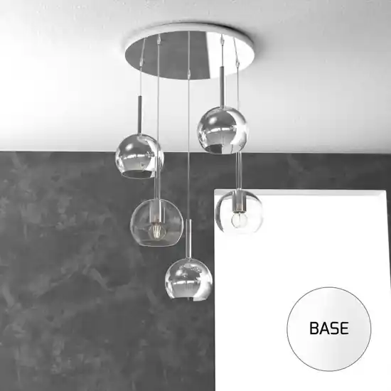 Personalizzazione lampadario moderno per soggiorno vetri pendenti a grappolo base bianca Ultime Pezzi