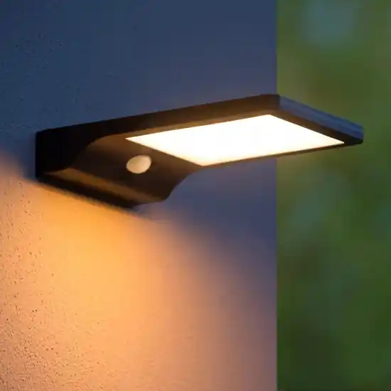 Applique da esterno moderno luce solare con sensore movimento crepuscolare 3w 2700k Affare
