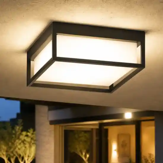 Top light osaka plafoniera per esterno quadrata antracite ip54 Ordina Subito