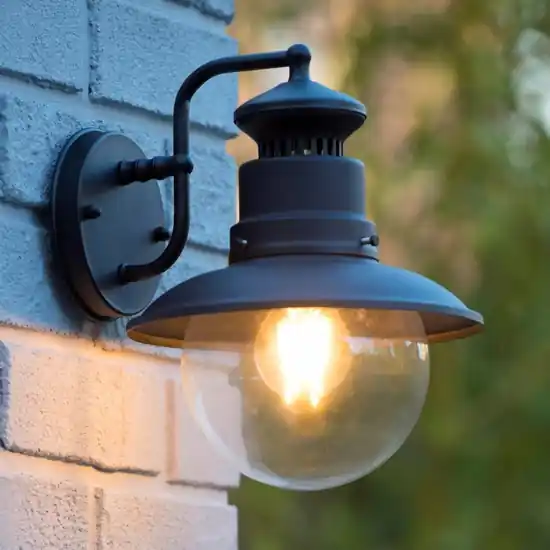 Promozione Esclusiva Applique per esterno nero lanterna classica sfera in vetro