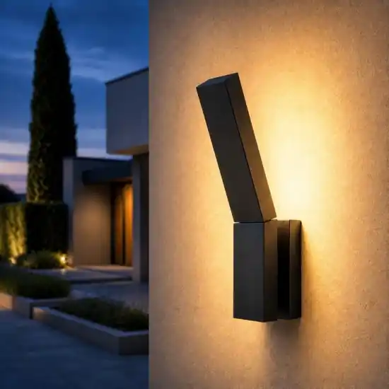 Applique da esterno design led 3000k ip44 orientabile nera Novità