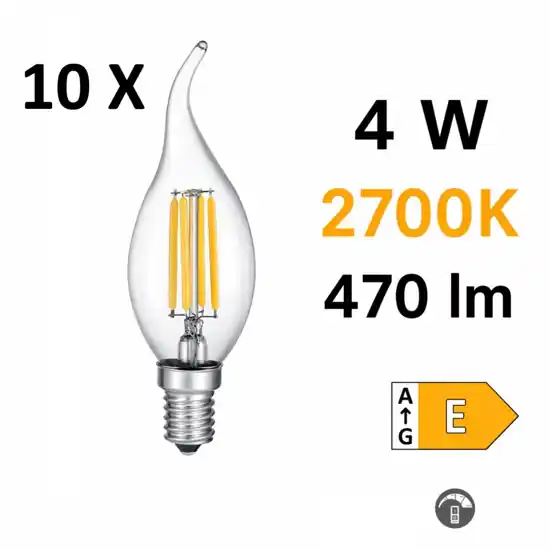 Confezione 10 lampadine e14 led 4w 2700k 470 lumen dimmerabile Acquista Ora