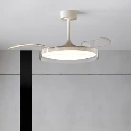 Promo Stagionale Ventilatore da soffitto pale motorizzate a scomparsa led 40w cct da 3000k a 5000k telecomando fino a 20 mq