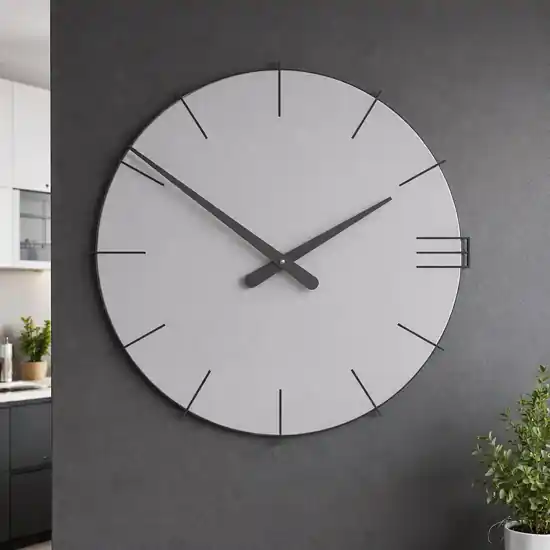 Orologio particolare da parete design rotondo seta opaca per cucina Promo Stagionale