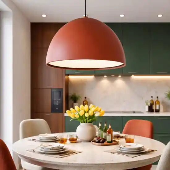 Ondaluce lampadario da cucina moderna cupola 60cm terra rossa led 50w 3000k Ordina Subito