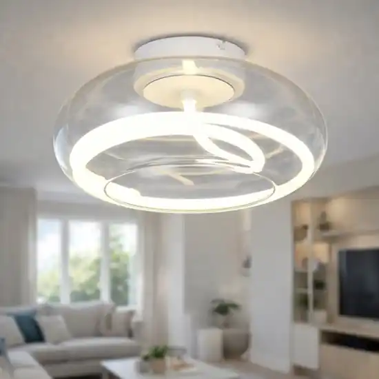 Plafoniera moderna per cucina vetro trasparente led 26w 4000k A Buon Prezzo