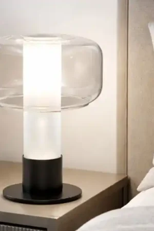 Abat-jour da comodino in vetro trasparente moderna fabas luce flick Prezzo Ridotto